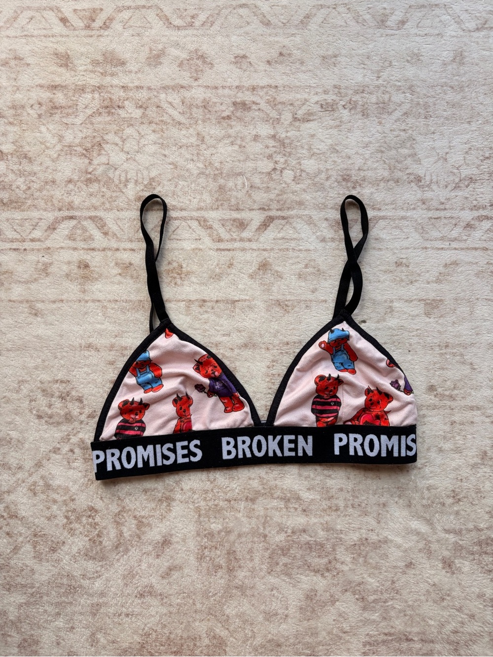 Zumiez Pink Bear Graphic Triangle Bralette